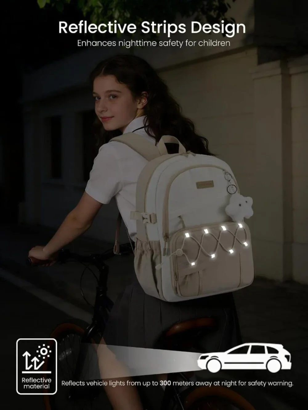 Stylish Large Capacity Backpack for Teen Girls | Waterproof College Bookbag with